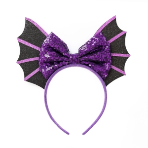 Opaska Halloween Kokarda fioletowa 24x21cm