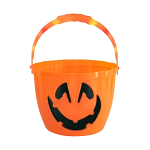 Halloween wiaderko na cukierki z podświetlaną rączką