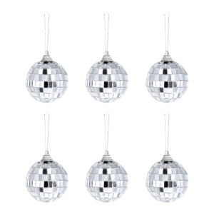 Kula Disco lustrzana srebrna 5cm 6szt.