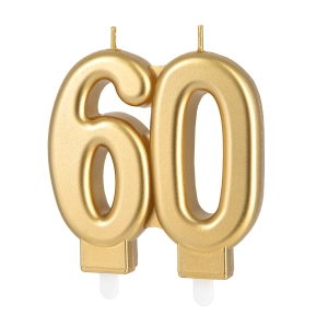 Świeczka złota cyfra 60