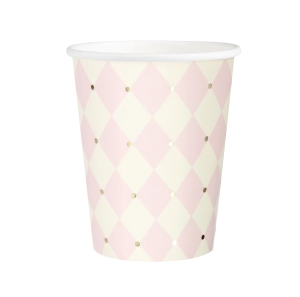Kubek w romby różowe Baby 220ml 6szt.