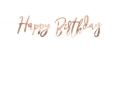 Baner Happy Birthday złoty róż 62cm