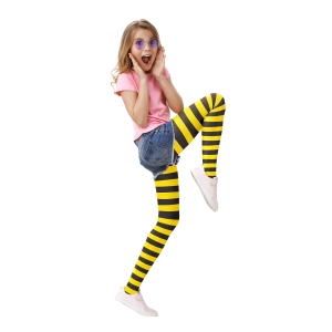 Rajstopy dziecięce w paski żółto czarne
