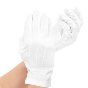 Rękawiczki białe z przeszyciami 23 cm