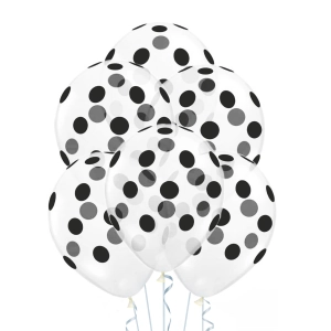 Balony 12cali w czarne kropki 6szt