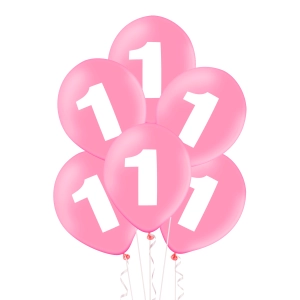 Balony 12cali różowy na 1 urodziny 100szt