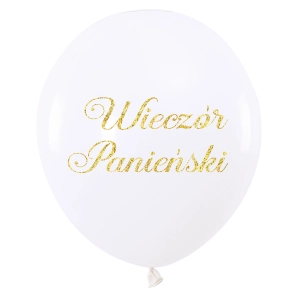 Balony 12 cali Wieczór Panieński białe 100szt