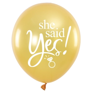 Balony na wieczór panieński She said yes złote 12cali 100szt.