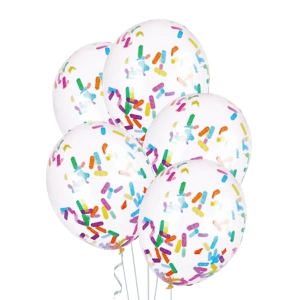Balony z konfetti mix kolor 12cali 5szt