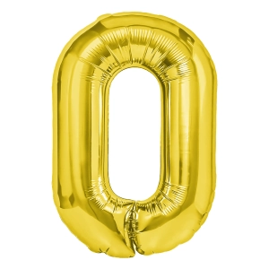 Balon foliowy cyfra 0 złoty 40cm