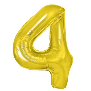 Balon foliowy cyfra 4 złoty 40cm