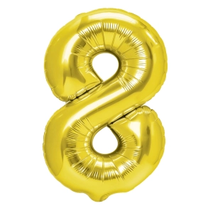Balon foliowy cyfra 8 złoty 40cm