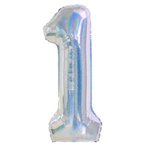 Balon foliowy cyfra 1 holograficzny 100cm