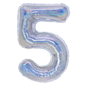 Balon foliowy cyfra 5 holograficzny 100cm N