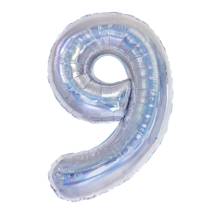 Balon foliowy cyfra 9 holograficzny 100cm
