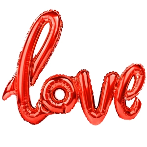 Balon foliowy napis love czerwony