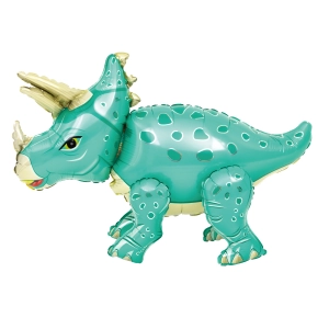 Balon foliowy Triceratops turkusowy 91x55cm