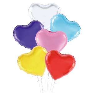 Balon foliowy Serce 45cm 6szt. mix