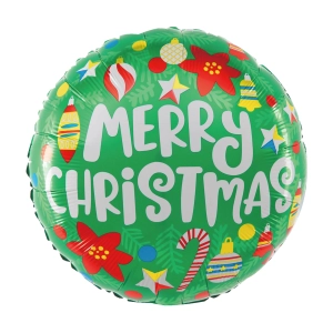 Balon foliowy dwustronny Merry Christmas 45cm