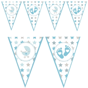 Flagi niebieskie Baby Shower stópki