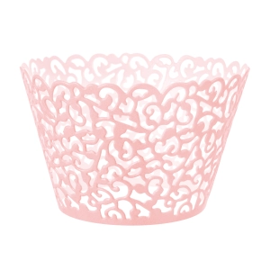 Papilotki do muffinek Koronka różowe 10szt.