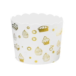 Papilotki do muffinek Babeczki biało-złote 10szt.