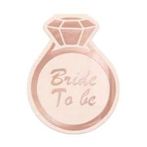 Serwetki Bride to be Pierścionek rose gold 10 szt.