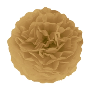 Pompon bibułowy, brązowy złoty, 15 cm