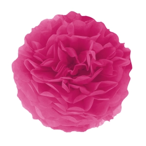 Pompon bibułowy, różowy, 15 cm