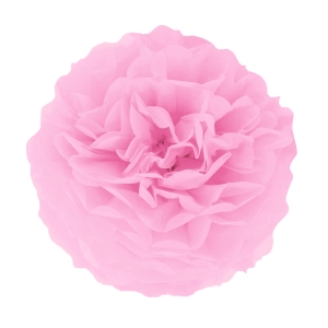 Pompon bibułowy, jasny różowy, 15 cm