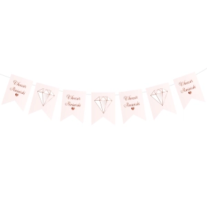 Baner na wieczór panieński Diament różowy-rose gold 250cm