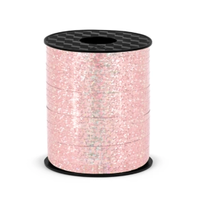 Wstążka plastikowa holograficzna brokatowa rose gold 458m
