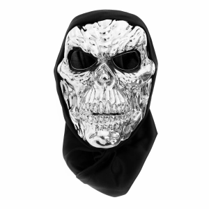 Maska Halloween Czacha srebrna 42x19cm