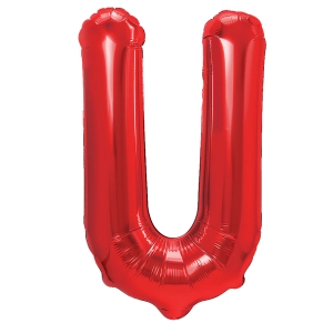 Balon foliowy litera U czerwony 40cm L