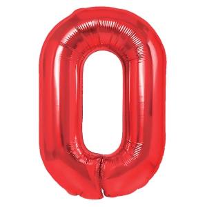 Balon foliowy cyfra 0 czerwony 40cm N