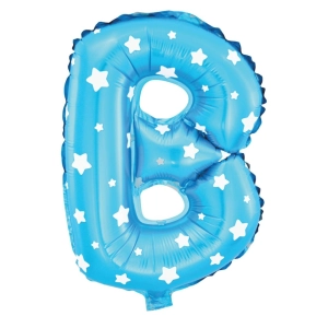 Balon foliowy Gwiazdki litera B niebieski 40cm L