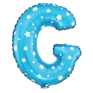Balon foliowy Gwiazdki litera G niebieski 40cm L