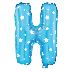 Balon foliowy Gwiazdki litera H niebieski 40cm L