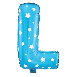 Balon foliowy Gwiazdki litera L niebieski 40cm N