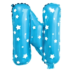 Balon foliowy Gwiazdki litera N niebieski 40cm N