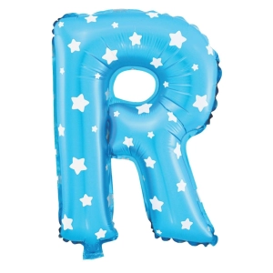 Balon foliowy Gwiazdki litera R niebieski 40cm N