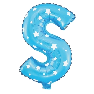 Balon foliowy Gwiazdki litera S niebieski 40cm L