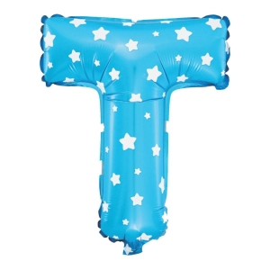 Balon foliowy Gwiazdki litera T niebieski 40cm N