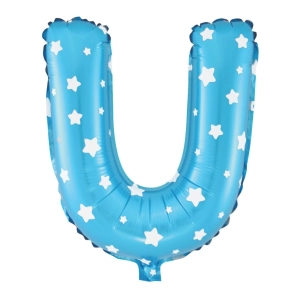 Balon foliowy Gwiazdki litera U niebieski 40cm N