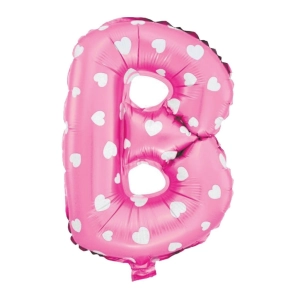 Balon foliowy Serduszka litera B różowy 40cm L