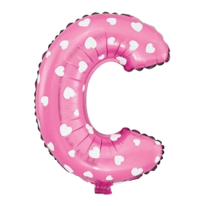 Balon foliowy Serduszka litera C różowy 40cm L