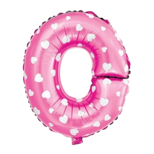 Balon foliowy Serduszka litera O różowy 40cm L