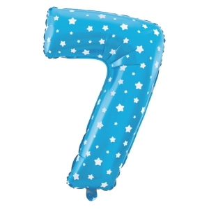Balon foliowy Gwiazdki cyfra 7 niebieski 100cm N