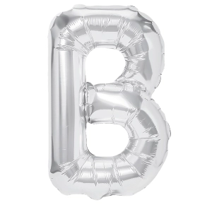 Balon foliowy litera B srebrny 40cm N