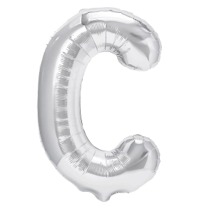 Balon foliowy litera C srebrny 40cm N